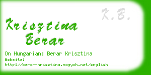 krisztina berar business card